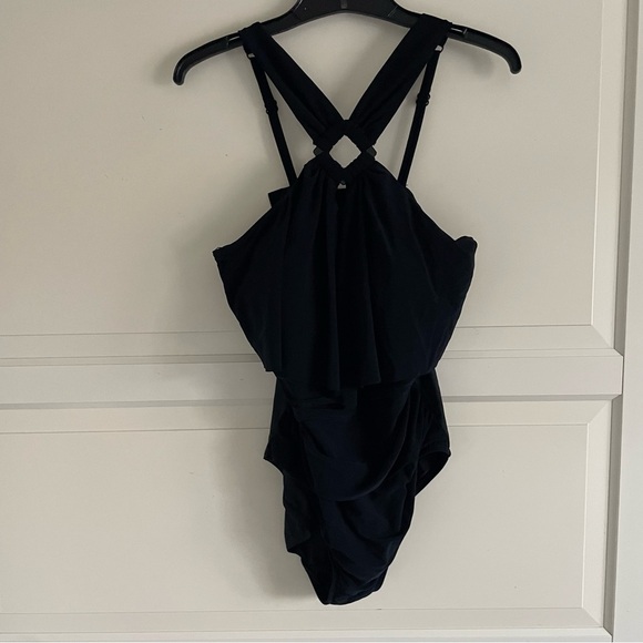 New! Magicsuit Black Liza Square Cut Tummy Control One Piece Swimsuit 20568 - Picture 4 of 16